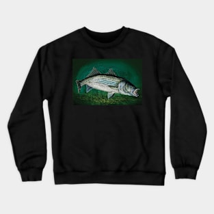 Striped Bass Fishing Art Print Crewneck Sweatshirt